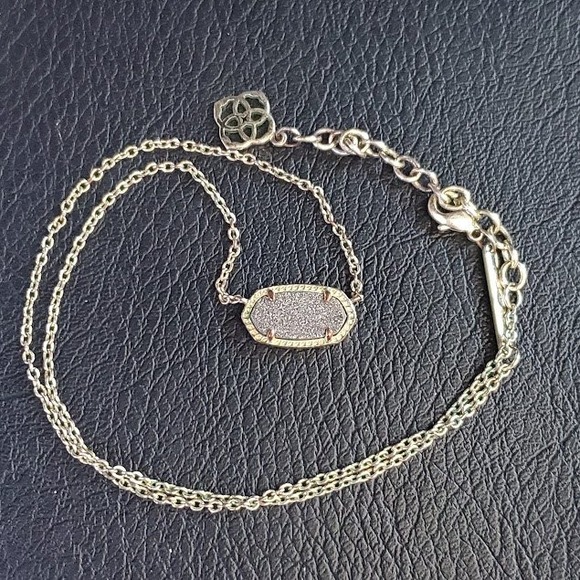 Kendra Scott Jewelry - Kendra Scott Elisa Gold Plate Pendant Necklace Gold Drusy Stone Everyday Dainty